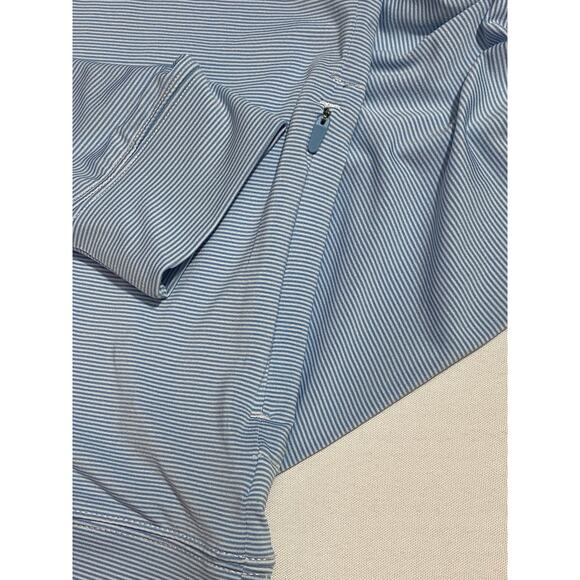 Straight Down Golf Pullover – Men’s XL, Blue/White Stripe, 1/4 Zip Long Sleeve - Picture 3 of 10